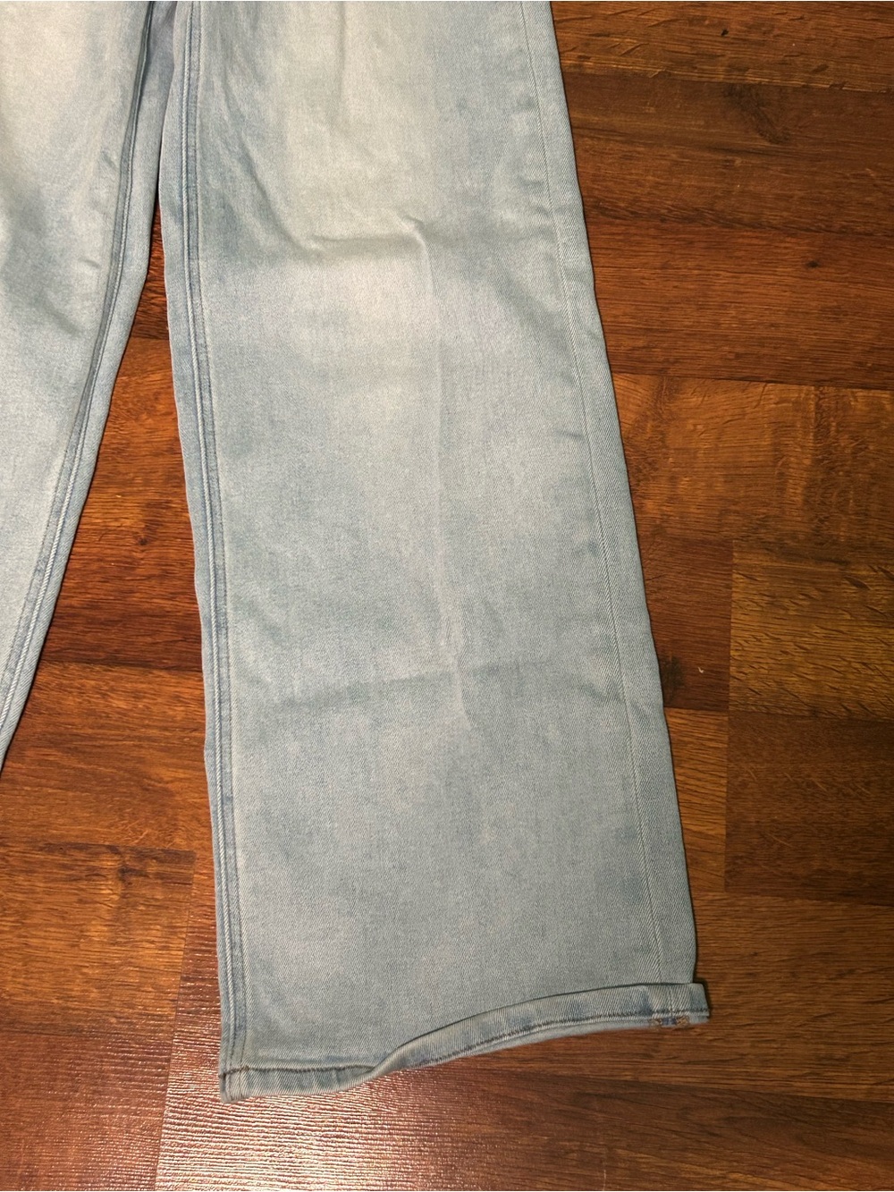 Oneso Womens Light Wash Wide Leg Jeans Mid Rise 27” Waist Cotton Blend - Picture 2 of 7